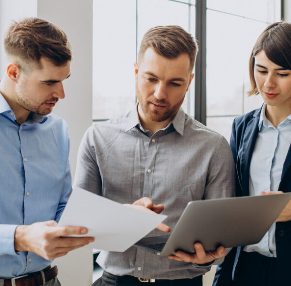 Group of business people working in office